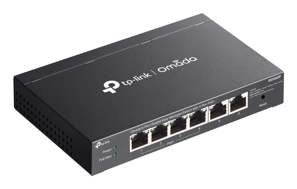 TP-Link TP-Link Omada ES206GP 6-Poorts Gigabit PoE+ Switch (4x PoE+, 65W)