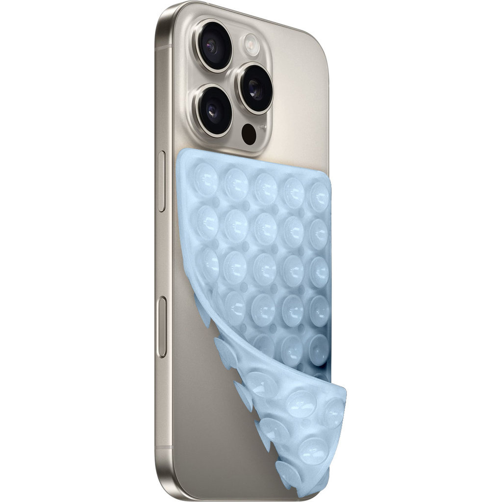 Mobiparts Mobiparts Silicone Sticky Pad Zuignap Mat voor Smartphone - Lichtblauw