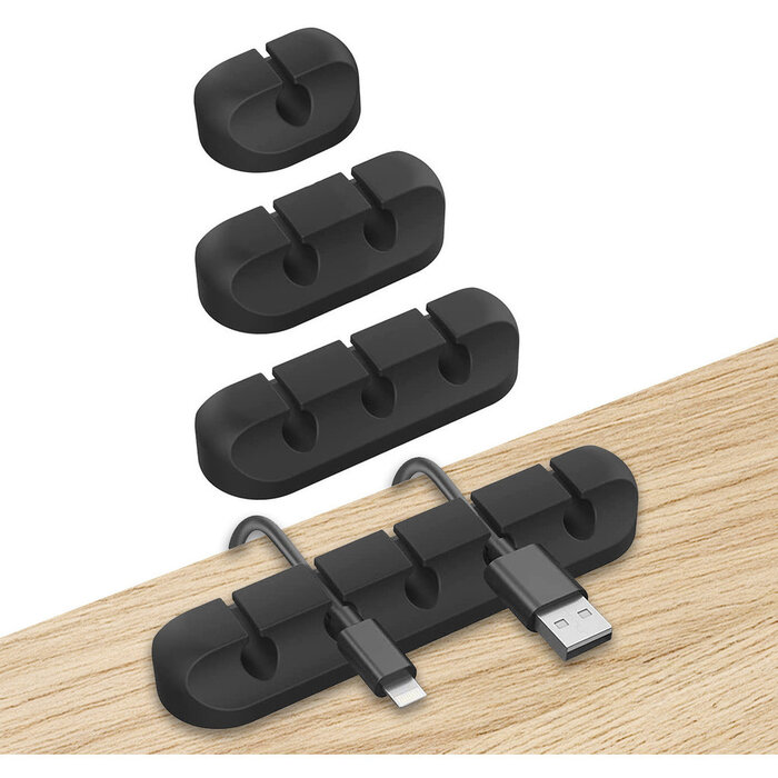 Mobiparts Mobiparts Zelfklevende Kabelhouders - 10-Pack Siliconen Kabelmanagement