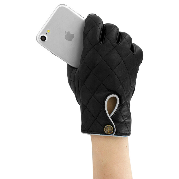 Uunique Uunique Leren Dames Touchscreen Handschoenen - Maat M/L - Zwart