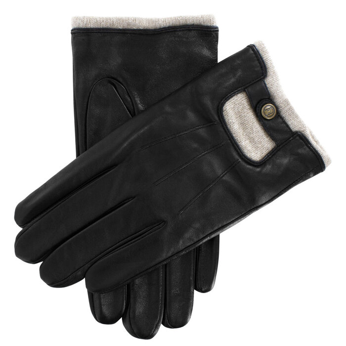 Uunique Uunique Lederen Touchscreen Handschoenen voor Heren - Zwart - Maat L/XL - Cashmere Voering