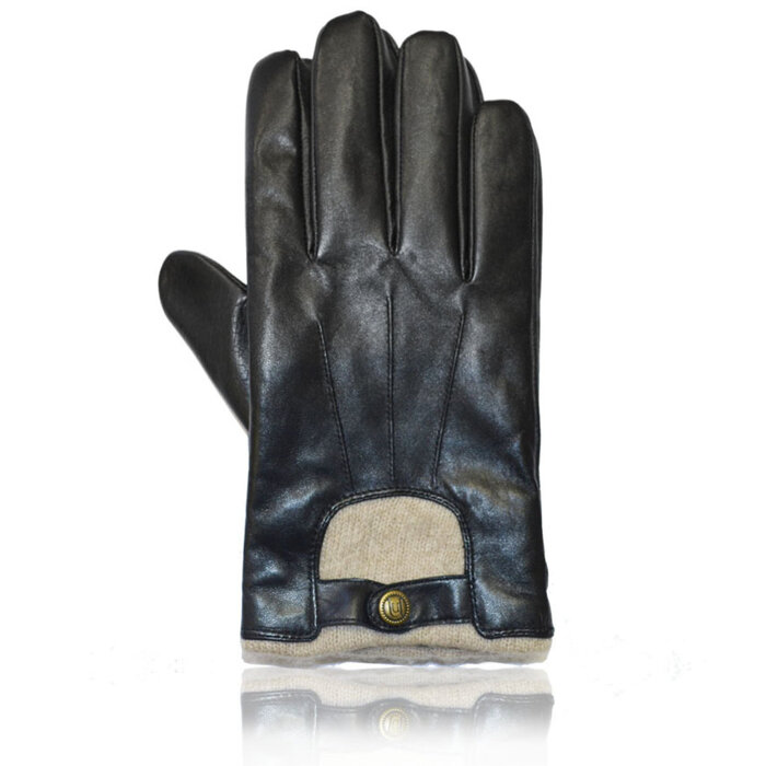 Uunique Uunique Lederen Touchscreen Handschoenen voor Heren - Zwart - Maat L/XL - Cashmere Voering