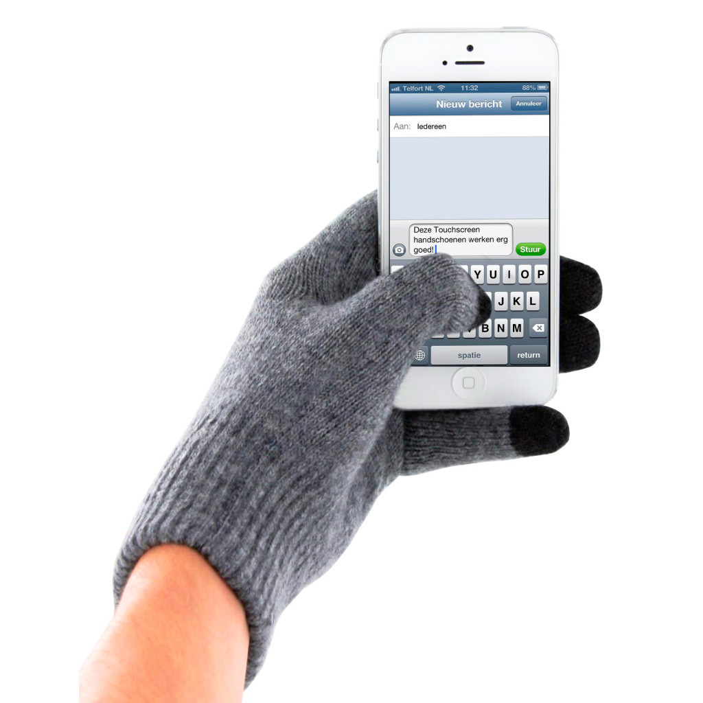 Mobiparts Mobiparts Touchscreen Handschoenen - Maat M - Grijs