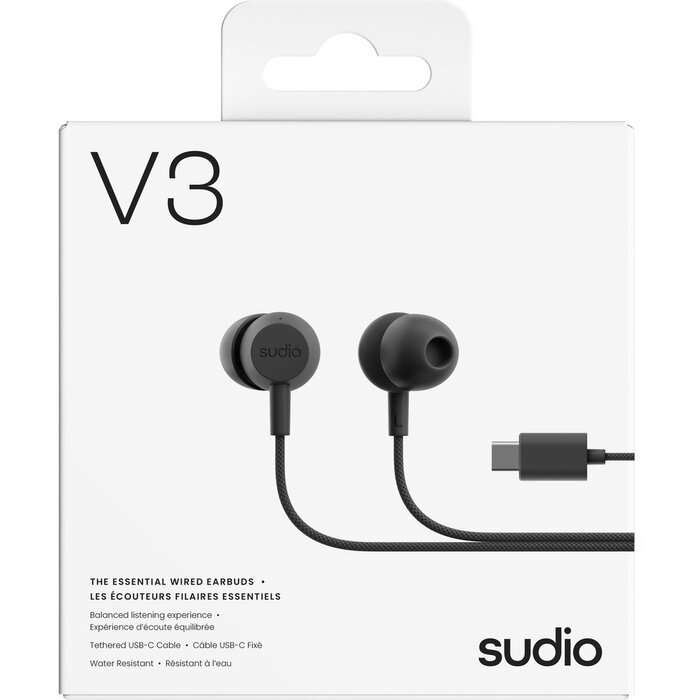 Sudio Sudio V3 Bedrade USB-C Oordopjes met Microfoon - Zwart