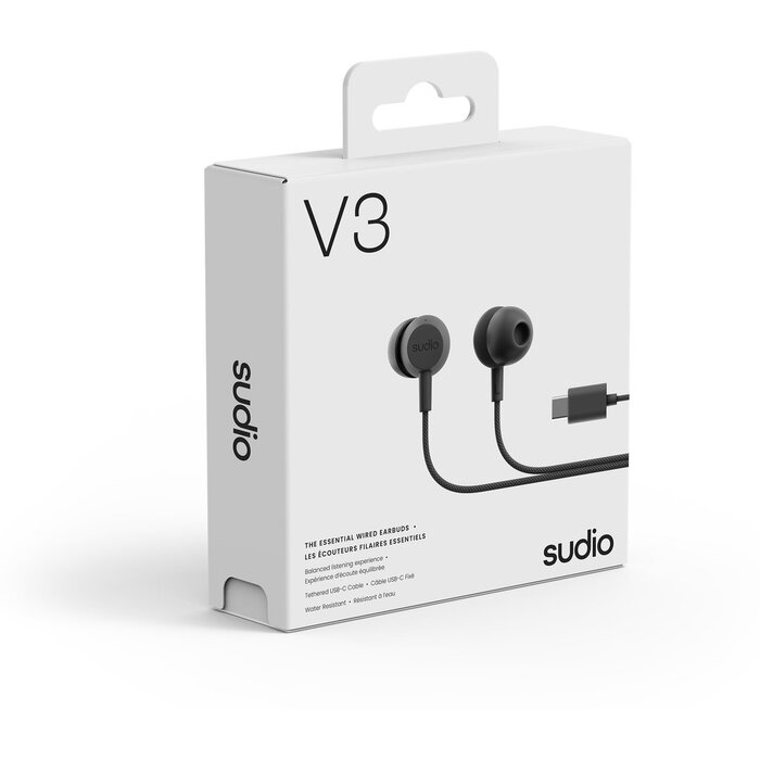 Sudio Sudio V3 Bedrade USB-C Oordopjes met Microfoon - Zwart