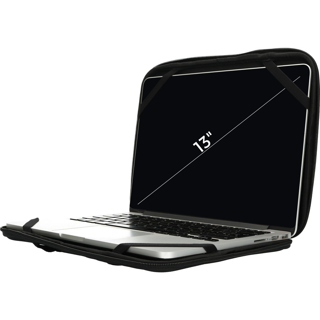 Mobiparts Mobiparts Laptop Sleeve 13 inch - Zwarte Beschermhoes met Handvatten
