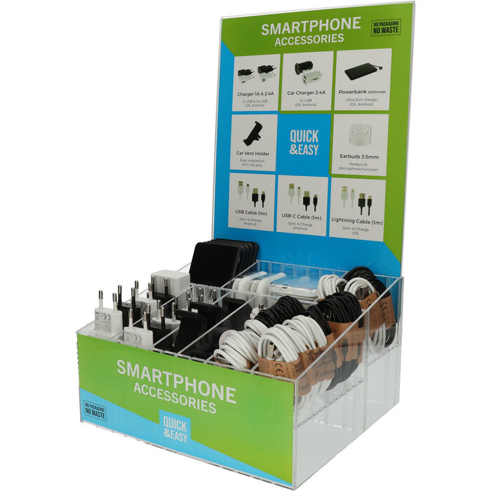 Quick & Easy Quick & Easy Acryl Baliedisplay inclusief 51 GSM Accessoires - Opladers, Kabels & Powerbanks