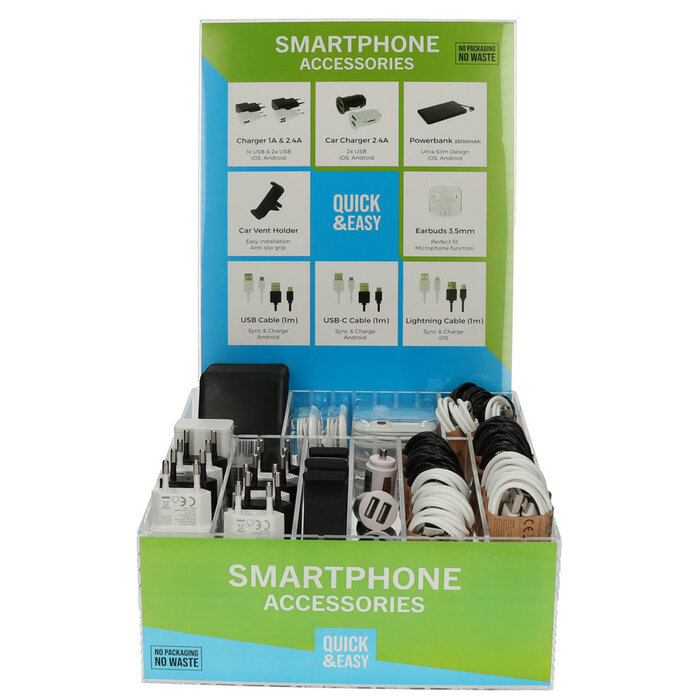 Quick & Easy Quick & Easy Acryl Baliedisplay inclusief 51 GSM Accessoires - Opladers, Kabels & Powerbanks