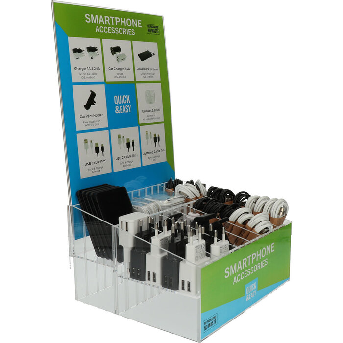 Quick & Easy Quick & Easy Acryl Baliedisplay inclusief 51 GSM Accessoires - Opladers, Kabels & Powerbanks