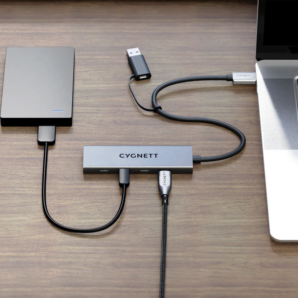 Cygnett Cygnett Unite 4-in-1 USB-C Hub - 10Gbps USB 3.2 Gen 2 Adapter