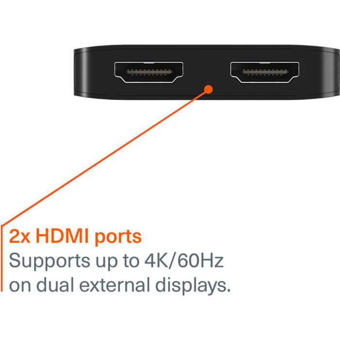 Cygnett Cygnett Unite 2-in-1 USB-C naar Dual HDMI Hub (4K 60Hz)
