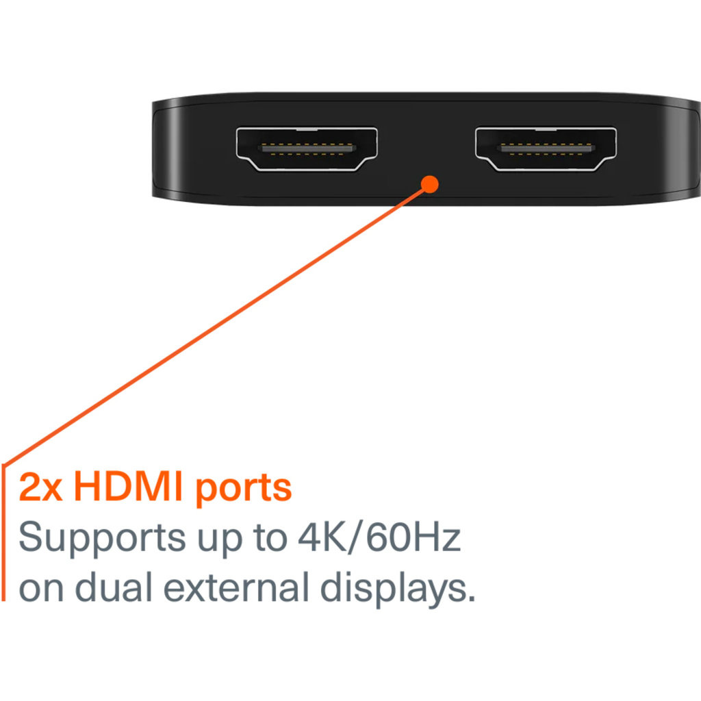 Cygnett Cygnett Unite 2-in-1 USB-C naar Dual HDMI Hub (4K 60Hz)