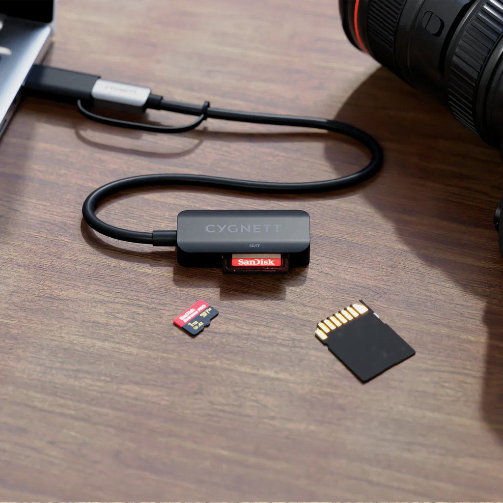 Cygnett Cygnett Unite USB-C naar SD en Micro-SD Kaartlezer Adapter, foto 2 van 5