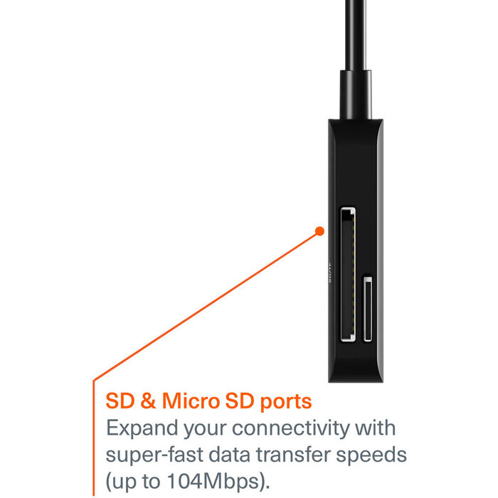 Cygnett Cygnett Unite USB-C naar SD en Micro-SD Kaartlezer Adapter