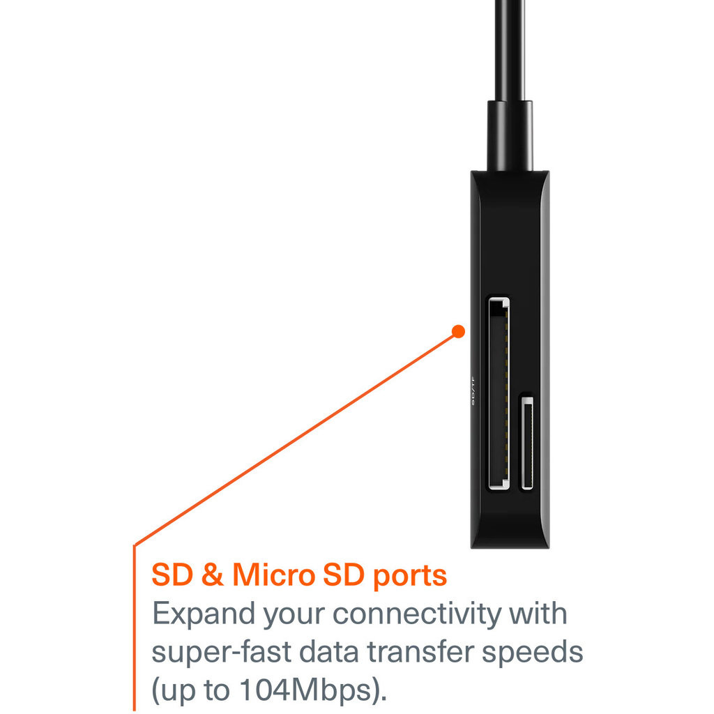 Cygnett Cygnett Unite USB-C naar SD en Micro-SD Kaartlezer Adapter