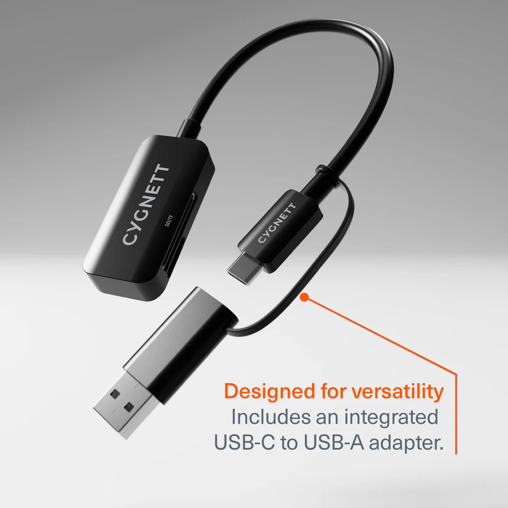 Cygnett Cygnett Unite USB-C naar SD en Micro-SD Kaartlezer Adapter