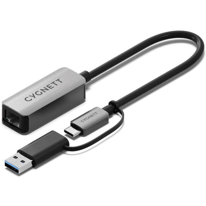 Cygnett Cygnett Unite USB-C naar 2.5Gbps Ethernet Adapter (incl. USB-A adapter)