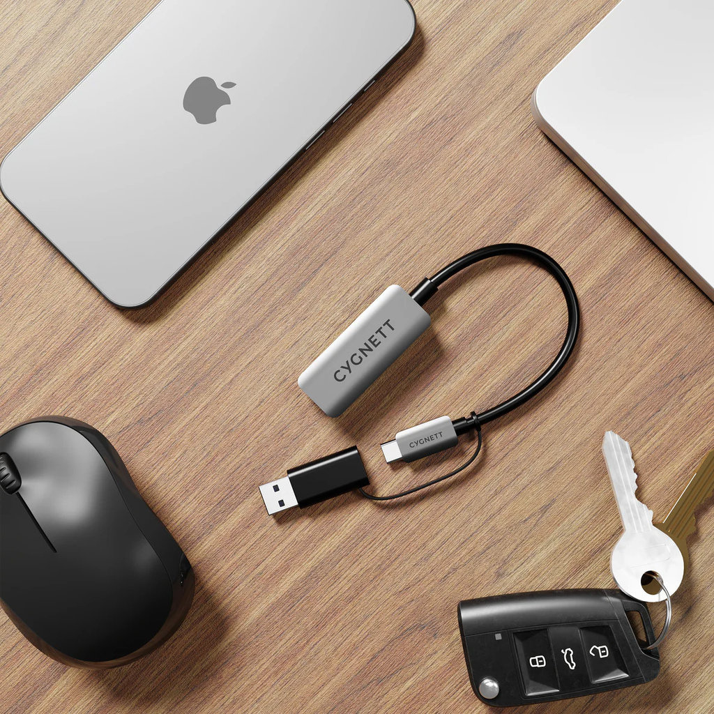 Cygnett Cygnett Unite USB-C naar 2.5Gbps Ethernet Adapter (incl. USB-A adapter), foto 4 van 5