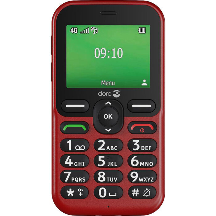 Doro Doro Leva E10 4G Rood - Eenvoudige Telefoon met Oplaadstation