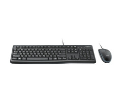 logitech Logitech MK120 Bedrade Desktopset - QWERTY Toetsenbord en Muis - Zwart