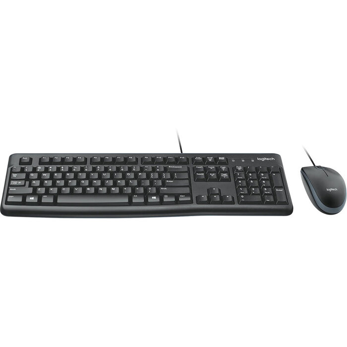 logitech Logitech MK120 Bedrade Desktopset - QWERTY Toetsenbord en Optische Muis - Zwart