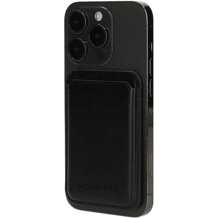 Mobiparts Mobiparts MagSafe Kaarthouder Kunstleer voor iPhone - Zwart