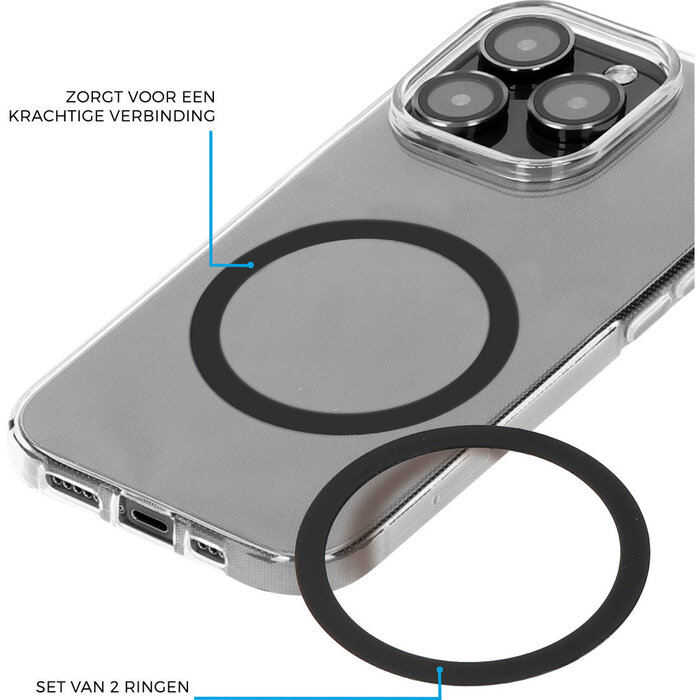 Mobiparts Mobiparts MagSafe Compatibele Magnetische Ring - Zwart (2 stuks)