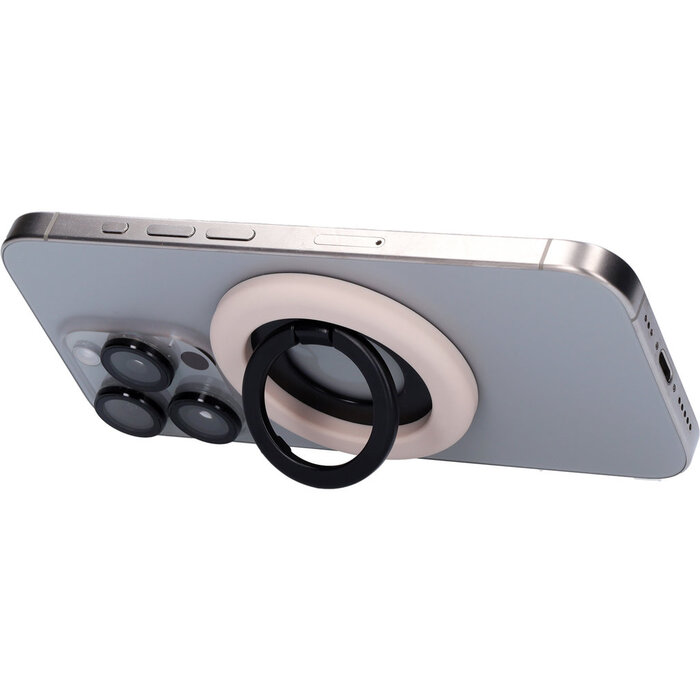 Mobiparts Mobiparts MagSafe Ring met Standaard - Mat Beige