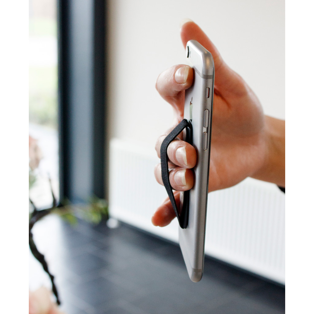 Mobiparts Mobiparts Universele Elastische Grip voor Smartphone en Tablet - Zwart