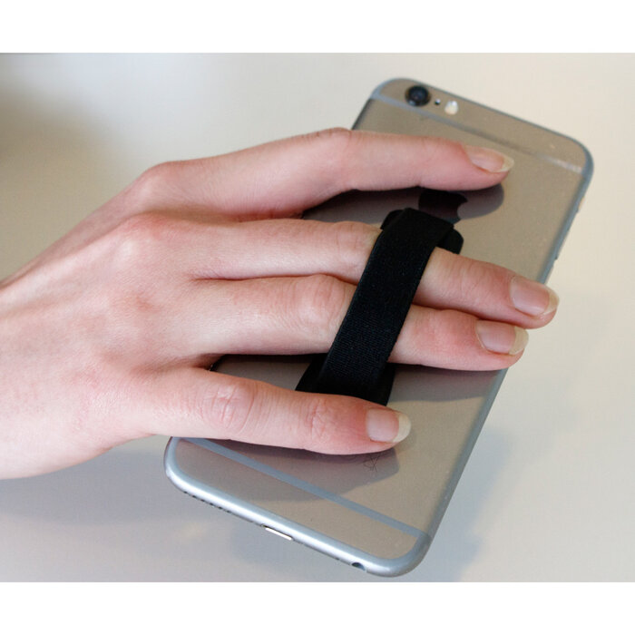 Mobiparts Mobiparts Universele Elastische Grip voor Smartphone en Tablet - Zwart