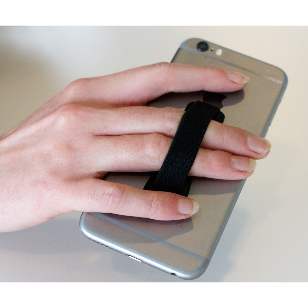 Mobiparts Mobiparts Universele Elastische Grip voor Smartphone en Tablet - Zwart
