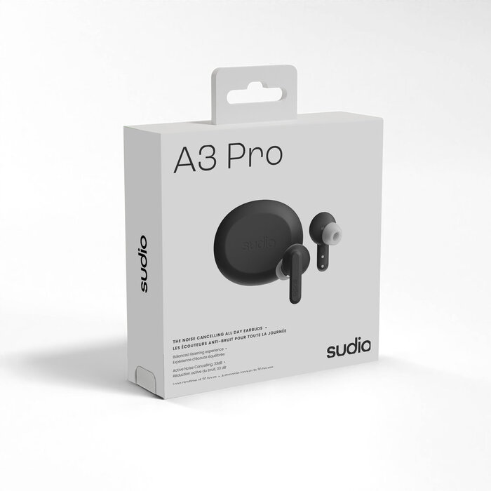 Sudio Sudio A3 Pro Draadloze In-ear Oordopjes met ANC - Zwart