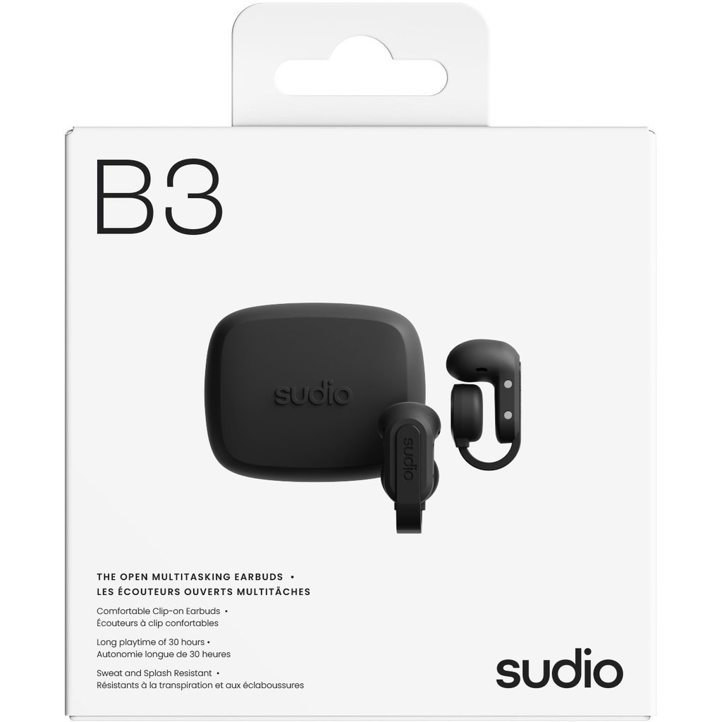 Sudio Sudio B3 Open-Ear Oordopjes - Bluetooth 5.4 - Zwart