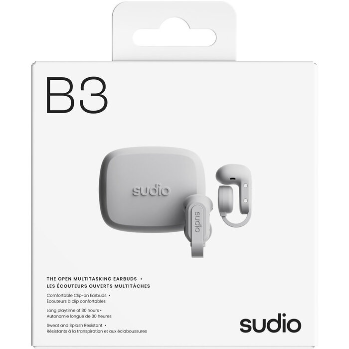 Sudio Sudio B3 Open-Ear Draadloze Oordopjes - Wit (Bluetooth 5.4 / IPX4)