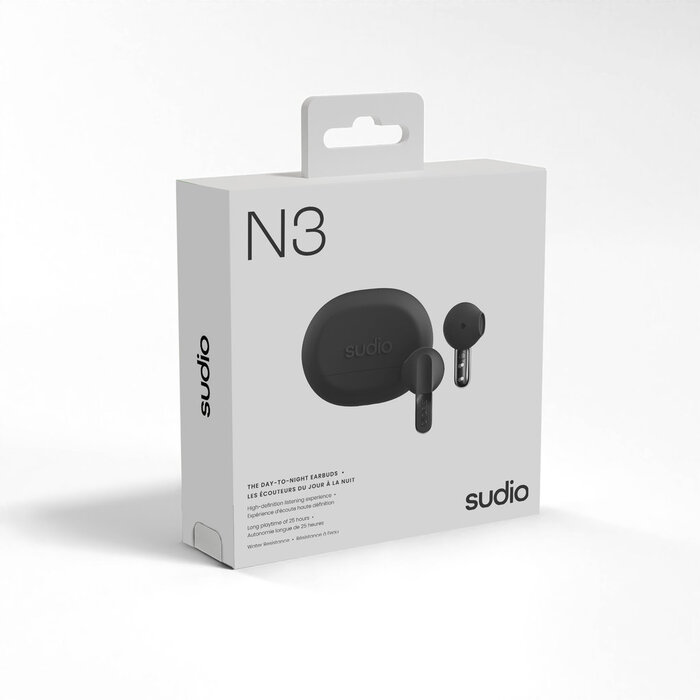 Sudio Sudio N3 Open-ear Earbuds Zwart - Draadloze oortjes met 30 uur speeltijd