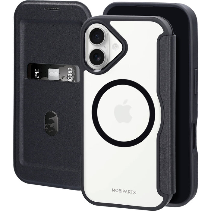 Mobiparts Mobiparts Shield Line Case voor iPhone 17 - Zwart - MagSafe Folio Hoesje