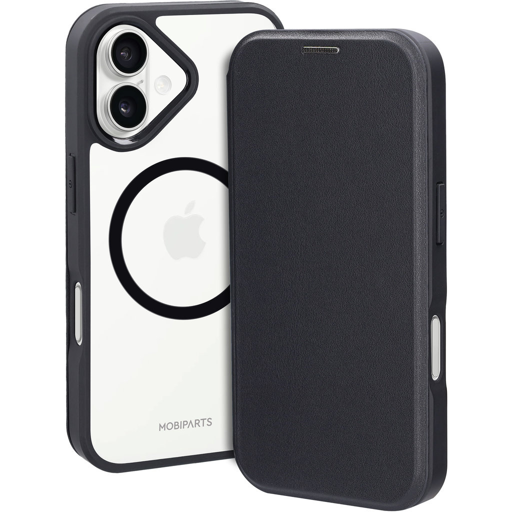 Mobiparts Mobiparts Shield Line Case voor iPhone 17 - Zwart - MagSafe Folio Hoesje