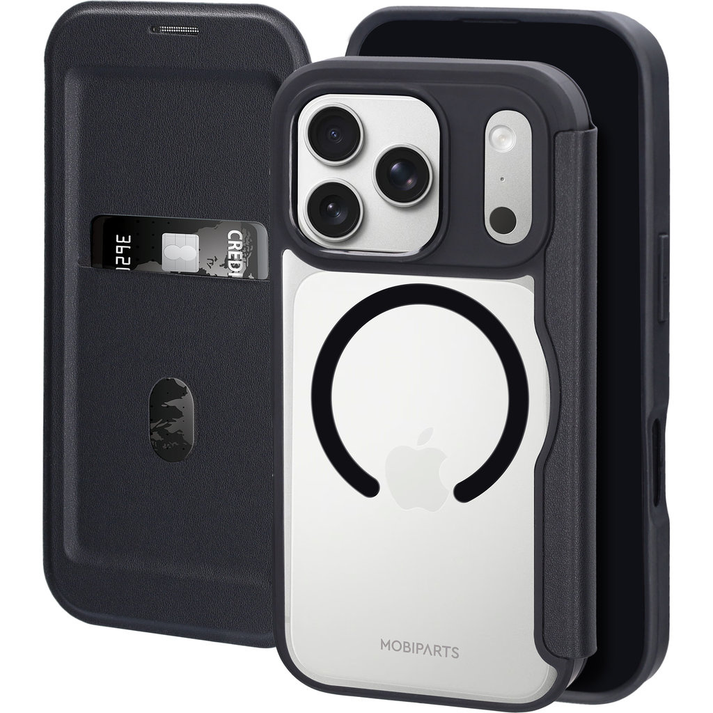 Mobiparts Mobiparts Shield Line Case iPhone 17 Pro - MagSafe Folio Hoesje Zwart