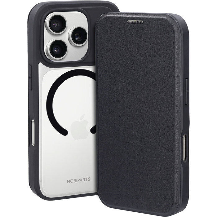 Mobiparts Mobiparts Shield Line Case iPhone 17 Pro - MagSafe Folio Hoesje Zwart