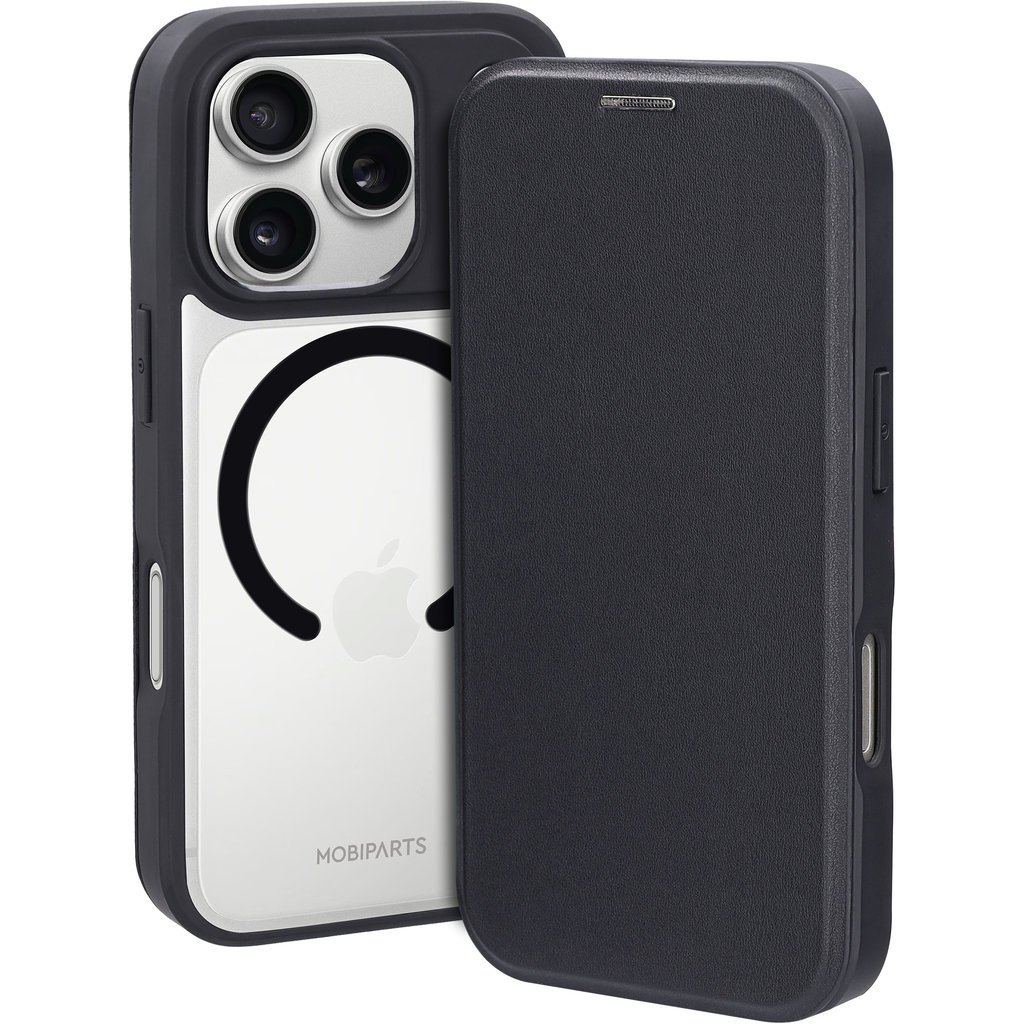 Mobiparts Mobiparts Shield Line Case iPhone 17 Pro - MagSafe Folio Hoesje Zwart