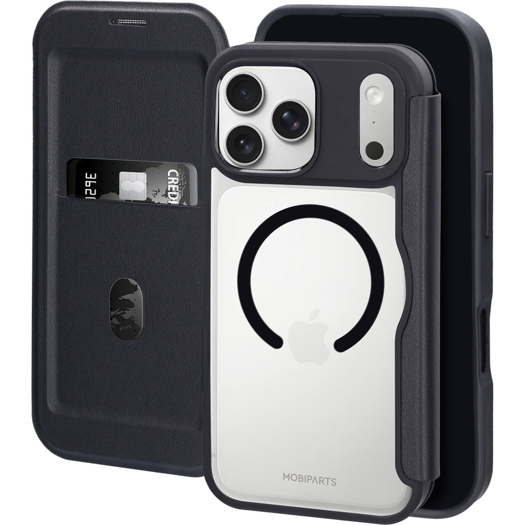 Mobiparts Mobiparts Shield Line Case voor iPhone 17 Pro Max - MagSafe Bookcase Zwart