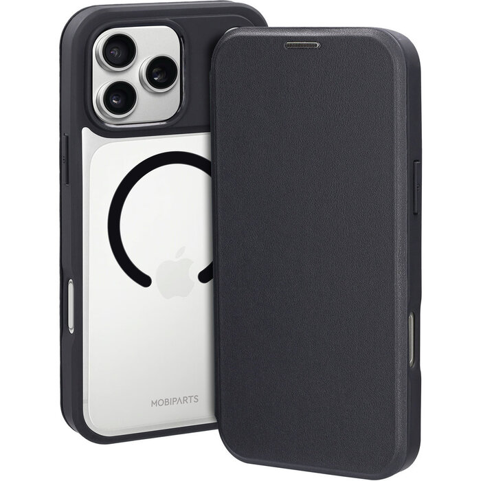 Mobiparts Mobiparts Shield Line Case voor iPhone 17 Pro Max - MagSafe Bookcase Zwart