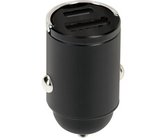 Mobiparts Mobiparts 30W Dual USB-C & USB-A Autolader - PD Fast Charging - Zwart