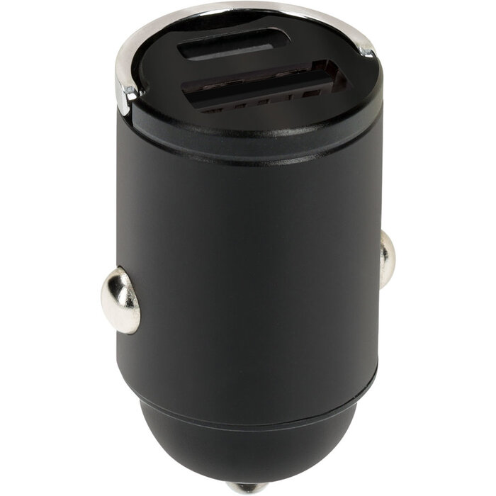 Mobiparts Mobiparts 30W Dual USB-C & USB-A Autolader - PD Fast Charging - Zwart