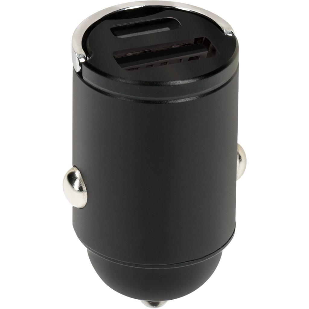 Mobiparts Mobiparts 30W Dual USB-C & USB-A Autolader - PD Fast Charging - Zwart