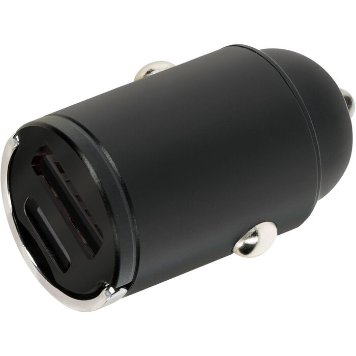 Mobiparts Mobiparts 30W Dual USB-C & USB-A Autolader - PD Fast Charging - Zwart