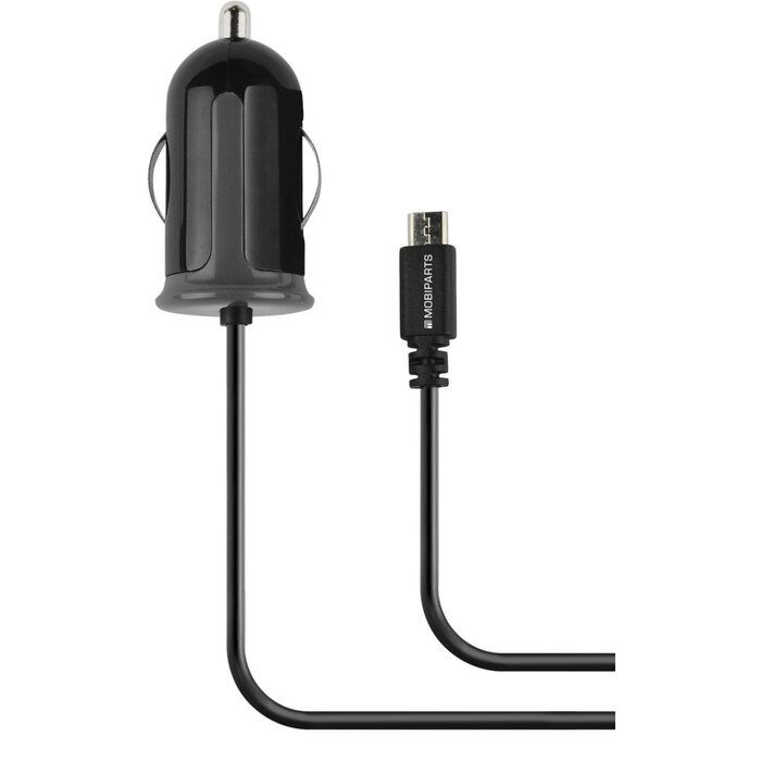Mobiparts Mobiparts Autolader met Vaste Micro-USB Kabel - 2.1A - Zwart