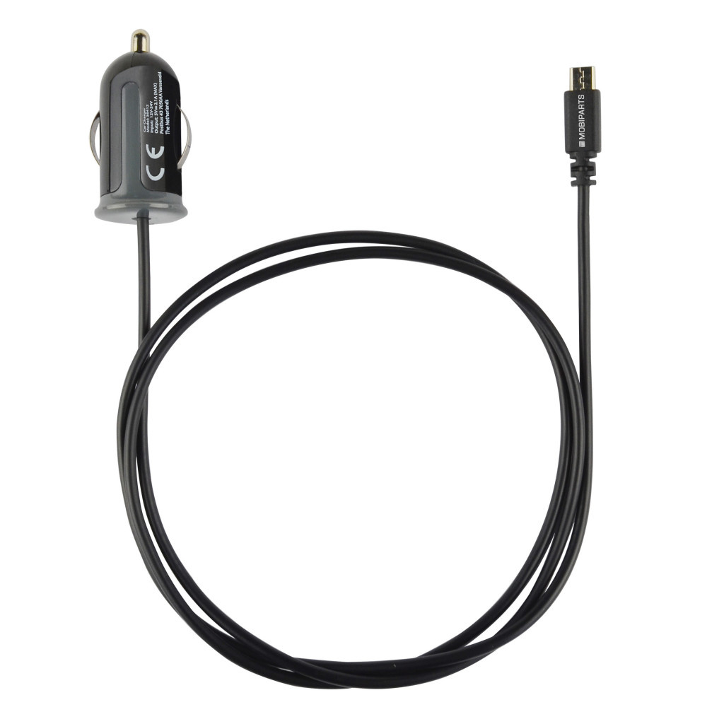 Mobiparts Mobiparts Autolader met Vaste Micro-USB Kabel - 2.1A - Zwart
