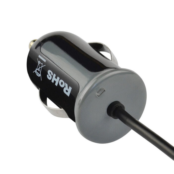 Mobiparts Mobiparts Autolader met Vaste Lightning Kabel - 2.4A - Zwart