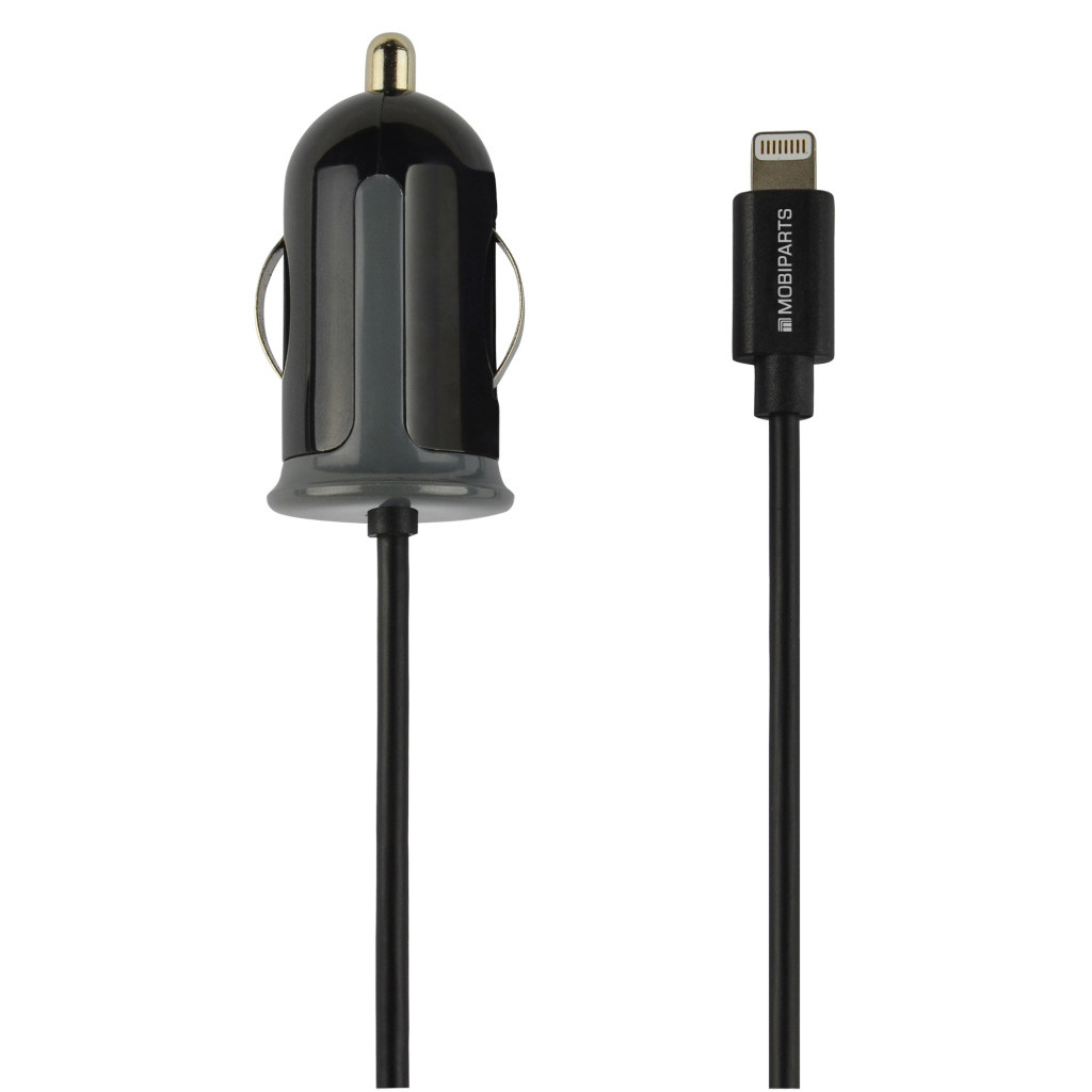 Mobiparts Mobiparts Autolader met Vaste Lightning Kabel - 2.4A - Zwart